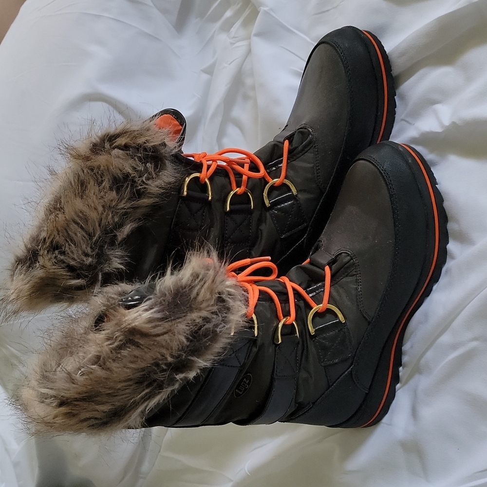 Fur topped winter boots